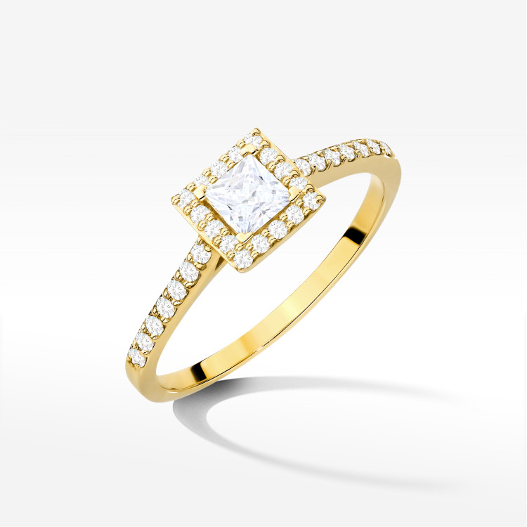 Pierścionek Diament 0,50ct żółte złoto W0591