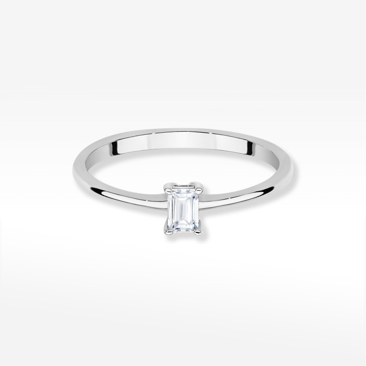 Pierścionek W0592 Diament 0,15ct białe złoto