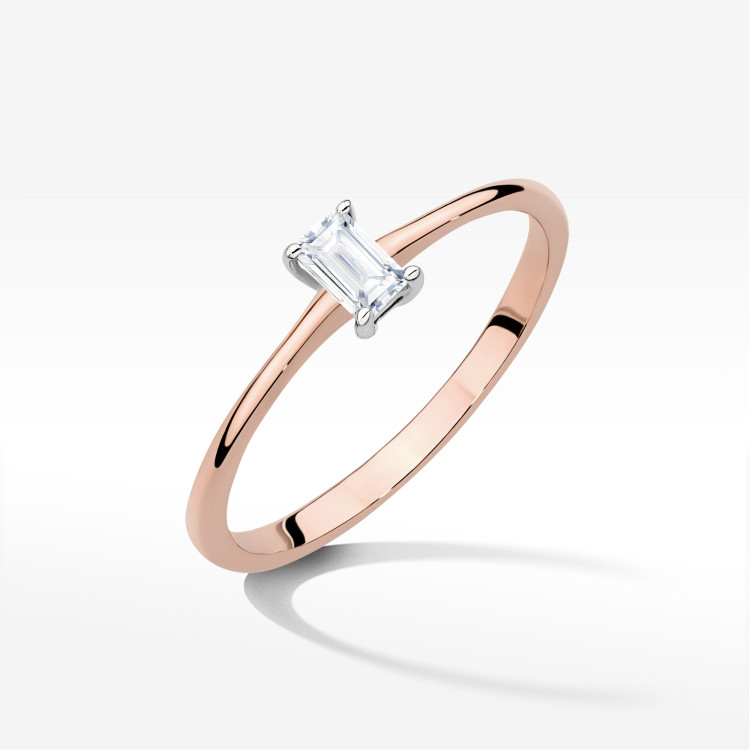 Pierścionek W0592 Diament 0,15ct różowe złoto