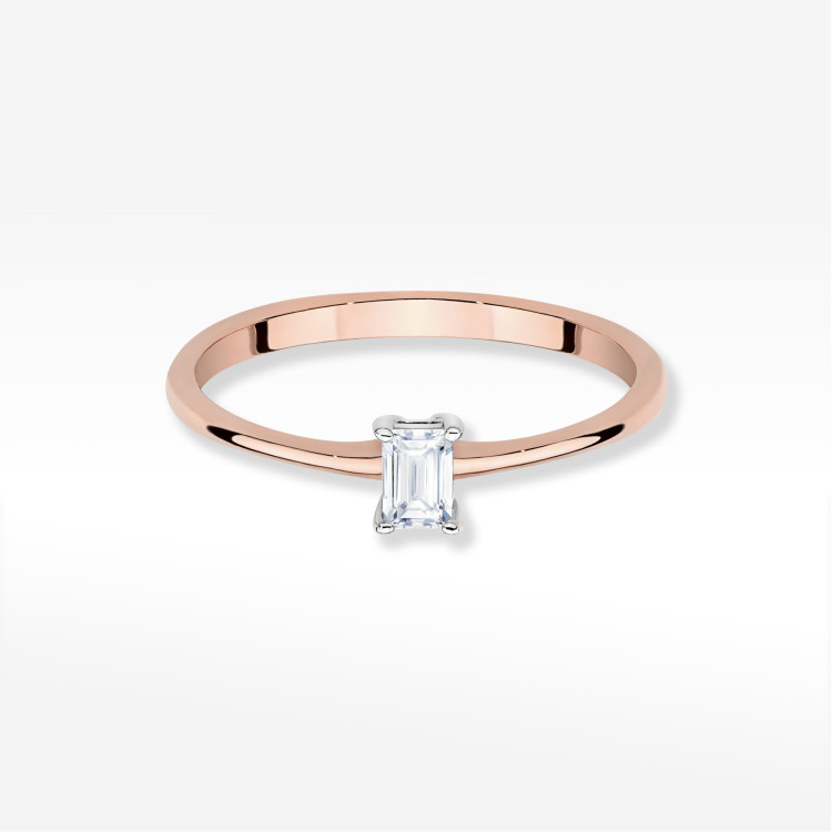 Pierścionek W0592 Diament 0,15ct różowe złoto