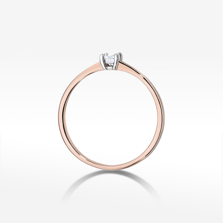 Pierścionek W0592 Diament 0,15ct różowe złoto