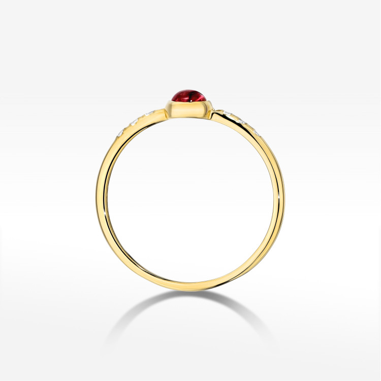 Pierścionek Różowy Turmalin 0,33ct żółte złoto W0596