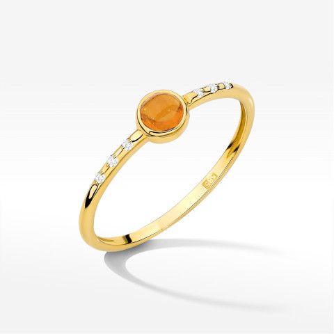 Pierścionek Żółty Turmalin 0,33ct żółte złoto W0596