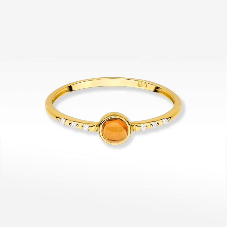 Pierścionek Żółty Turmalin 0,33ct żółte złoto W0596