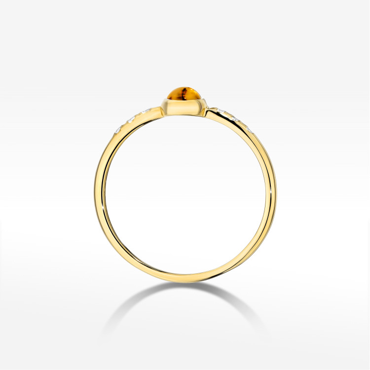 Pierścionek Żółty Turmalin 0,33ct żółte złoto W0596