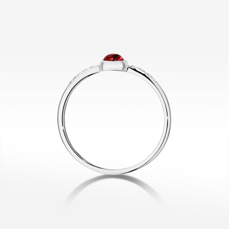 Pierścionek Różowy Turmalin 0,33ct białe złoto W0596