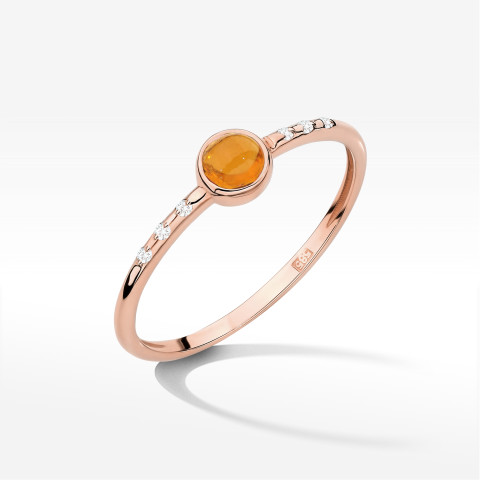 Pierścionek Żółty Turmalin 0,33ct różowe złoto W0596