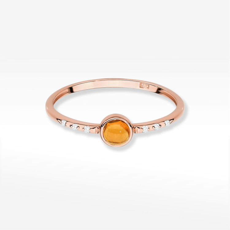 Pierścionek Żółty Turmalin 0,33ct różowe złoto W0596
