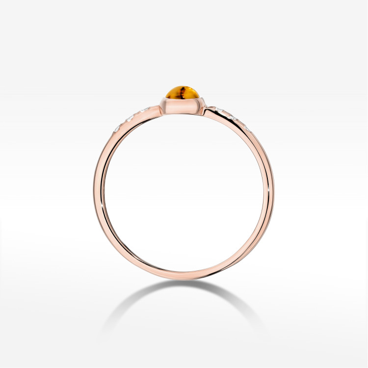 Pierścionek Żółty Turmalin 0,33ct różowe złoto W0596