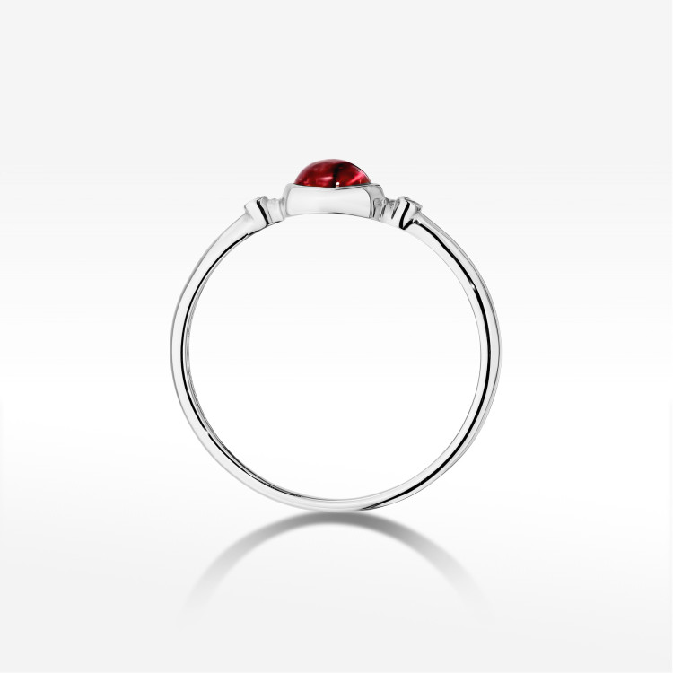 Pierścionek W0597 Różowy Turmalin 0,61ct białe złoto