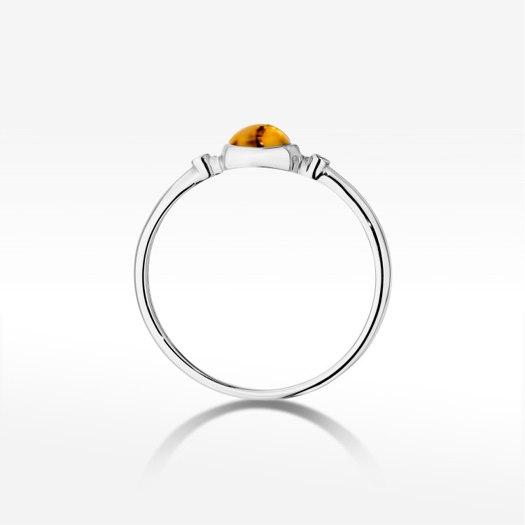 Pierścionek W0597 Żółty Turmalin 0,61ct białe złoto