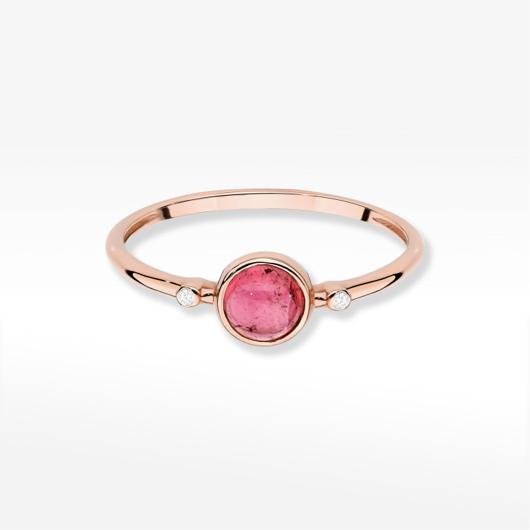 Pierścionek W0597 Różowy Turmalin 0,61ct różowe złoto