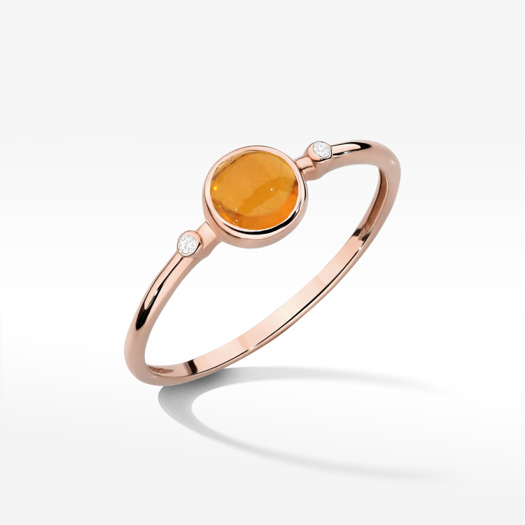 Pierścionek W0597 Żółty Turmalin 0,61ct różowe złoto