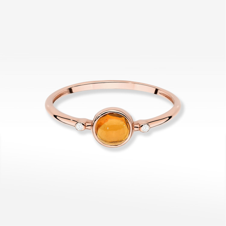 Pierścionek W0597 Żółty Turmalin 0,61ct różowe złoto
