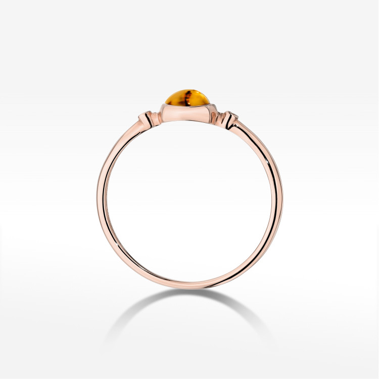 Pierścionek W0597 Żółty Turmalin 0,61ct różowe złoto
