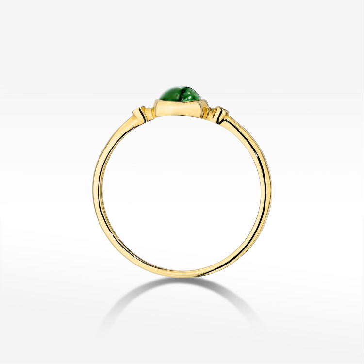 Pierścionek W0597 Zielony Turmalin 0,61ct żółte złoto