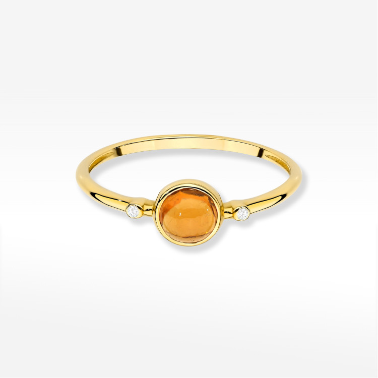 Pierścionek Żółty Turmalin 0,61ct żółte złoto W0597