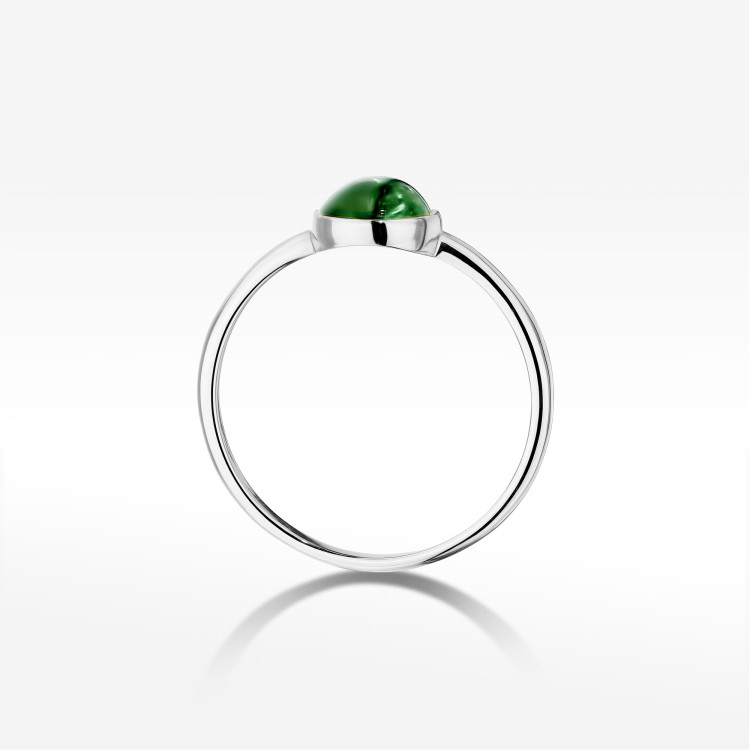 Pierścionek W0598 Zielony Turmalin 1,00ct białe złoto