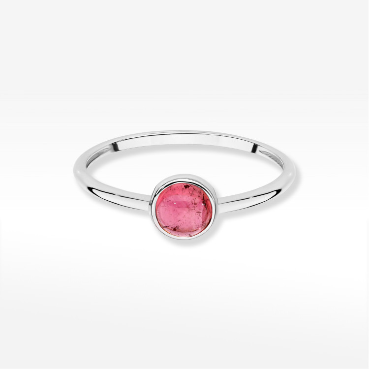Pierścionek W0598 Różowy Turmalin 1,00ct białe złoto
