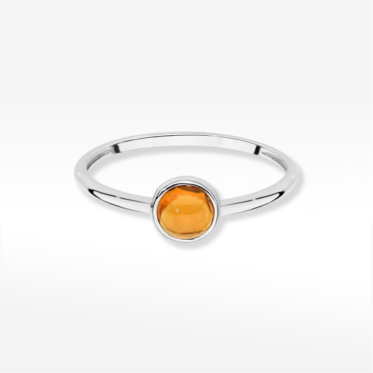 Pierścionek W0598 Żółty Turmalin 1,00ct białe złoto