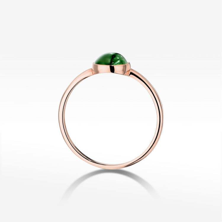 Pierścionek W0598 Zielony Turmalin 1,00ct różowe złoto