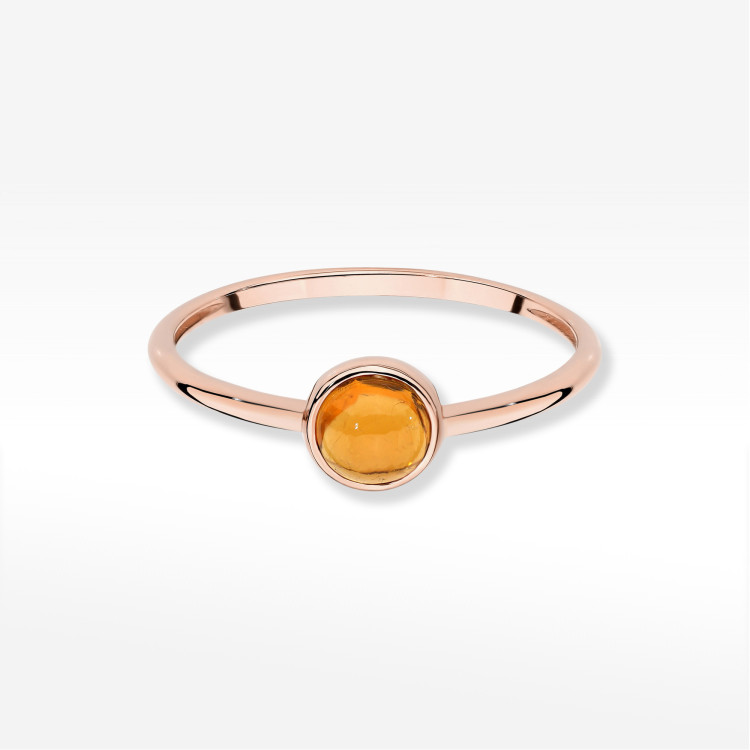 Pierścionek W0598 Żółty Turmalin 1,00ct różowe złoto