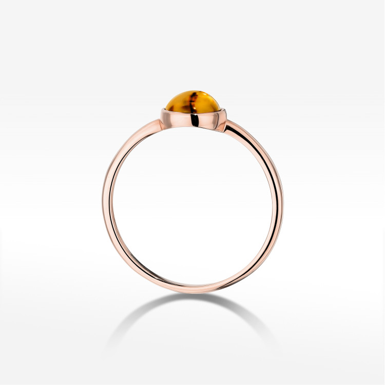 Pierścionek W0598 Żółty Turmalin 1,00ct różowe złoto
