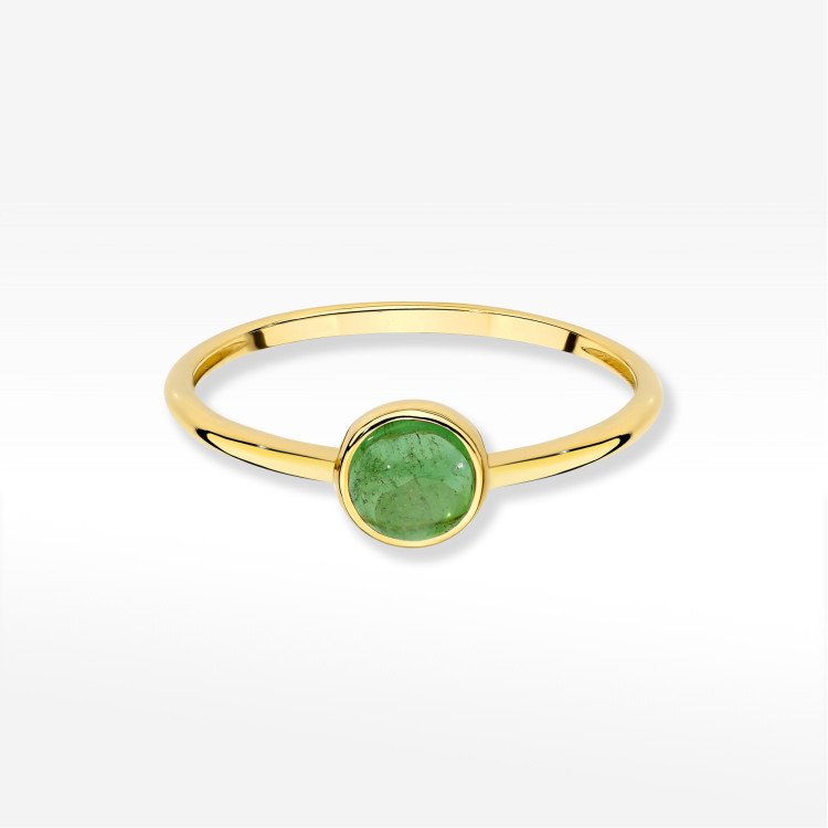 Pierścionek W0598 Zielony Turmalin 1,00ct żółte złoto