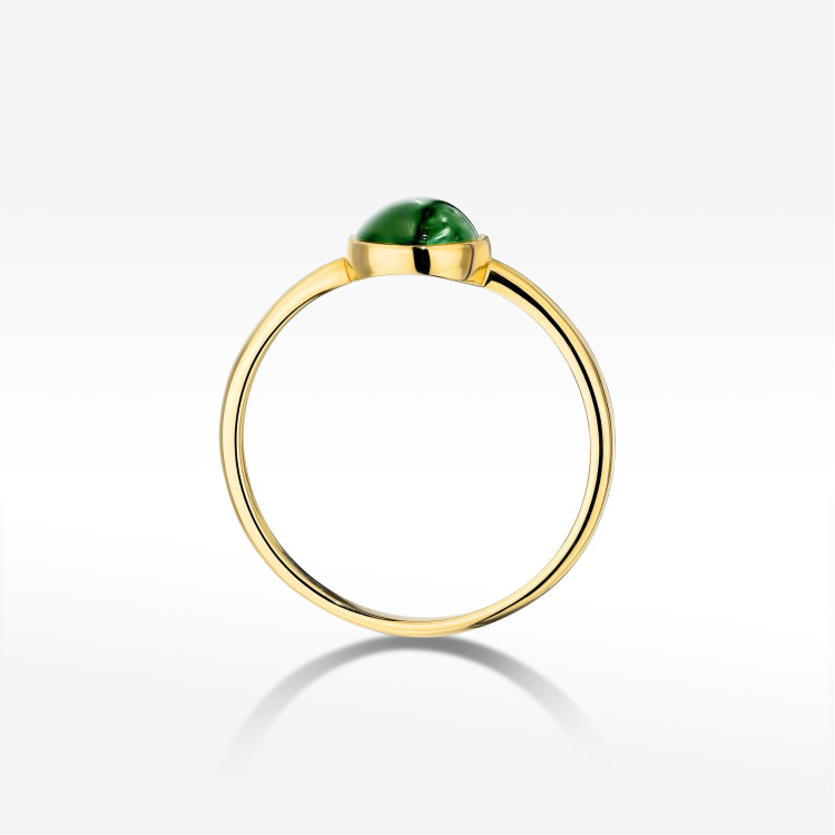 Pierścionek W0598 Zielony Turmalin 1,00ct żółte złoto