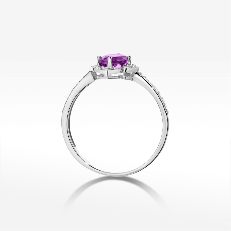 Pierścionek W0603 Ametyst 0,63ct białe złoto