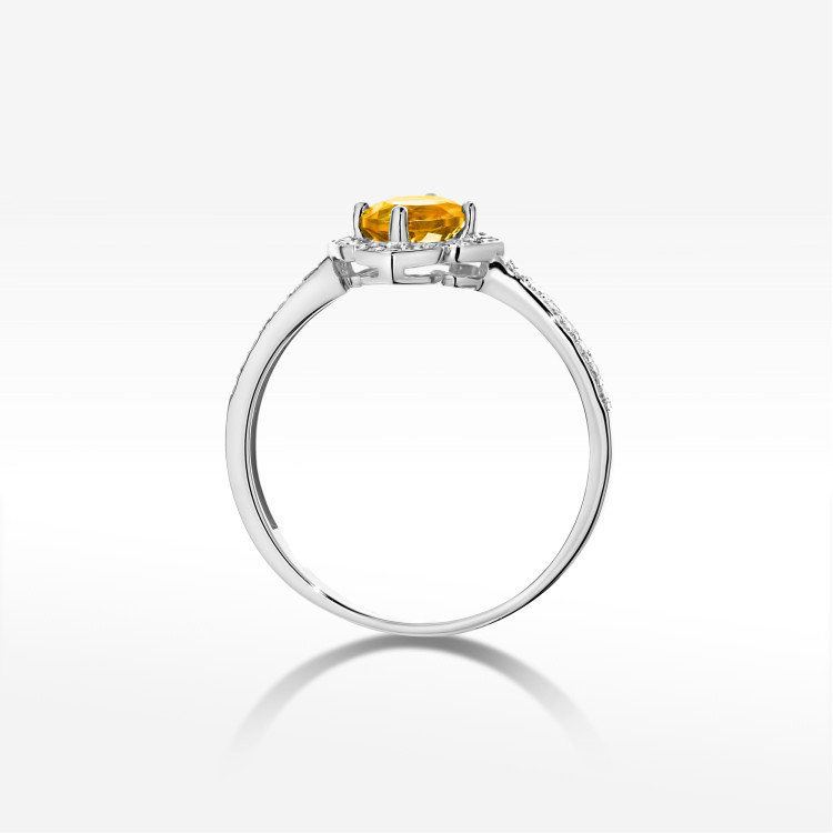 Pierścionek W0603 Cytryn 0,63ct białe złoto