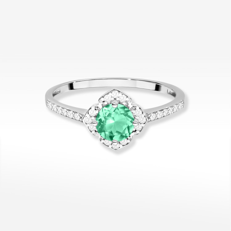 Pierścionek W0603 Szmaragd 0,63ct białe złoto