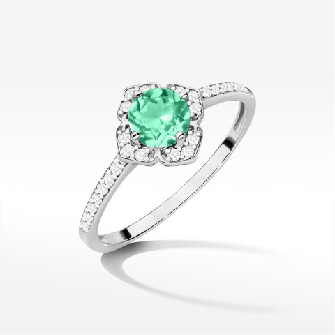 Pierścionek W0603 Szmaragd 0,63ct białe złoto