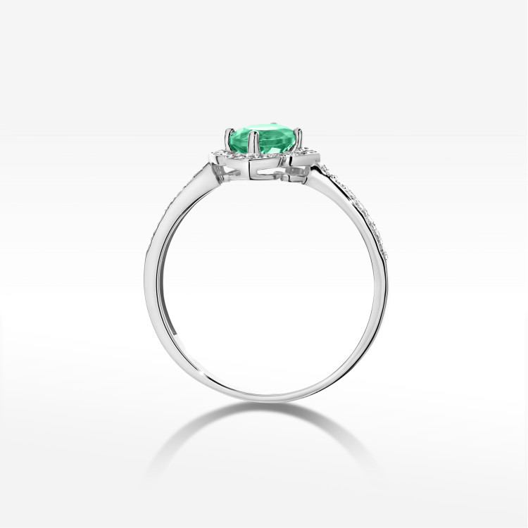 Pierścionek W0603 Szmaragd 0,63ct białe złoto
