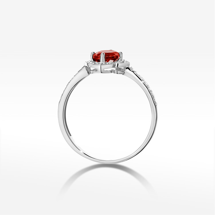 Pierścionek W0603 Granat 0,73ct białe złoto
