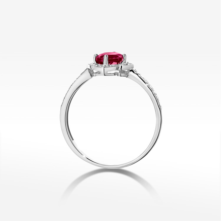 Pierścionek W0603 Rodolit 0,73ct białe złoto