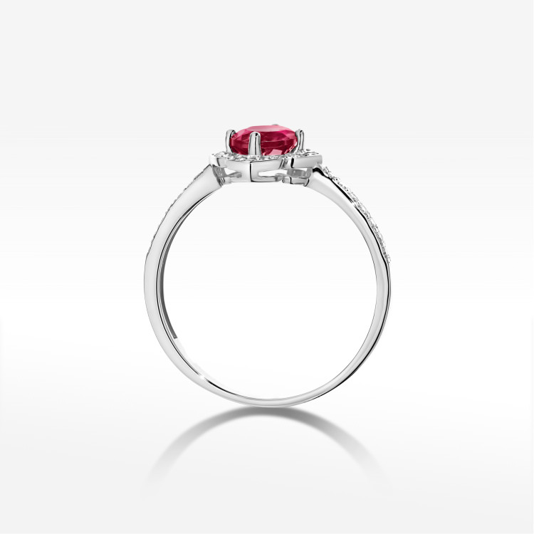 Pierścionek W0603 Rubin 0,73ct białe złoto