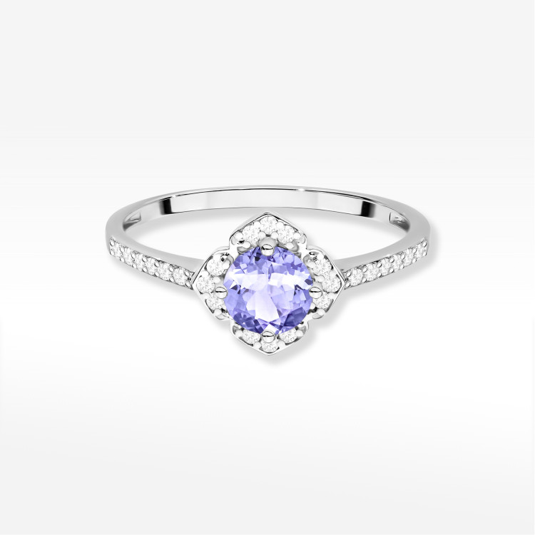 Pierścionek W0603 Tanzanit 0,63ct białe złoto