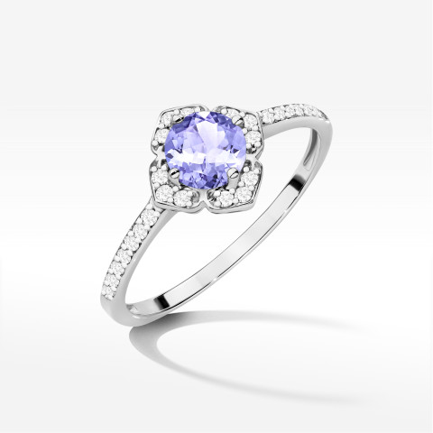 Pierścionek W0603 Tanzanit 0,63ct białe złoto