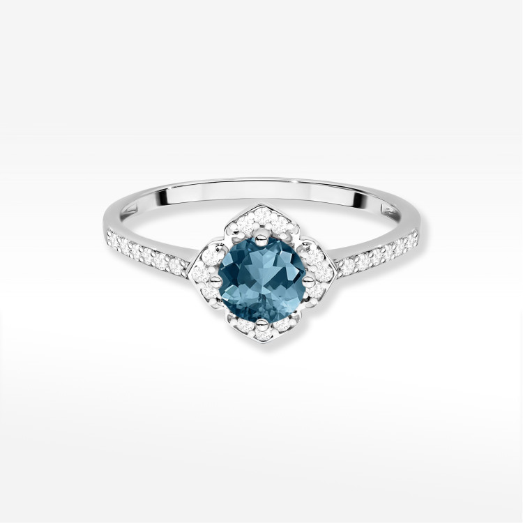 Pierścionek W0603 Topaz London Blue 0,63ct białe złoto