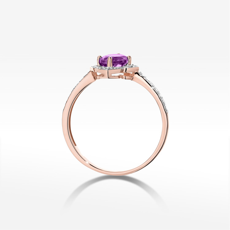 Pierścionek W0603 Ametyst 0,63ct różowe złoto