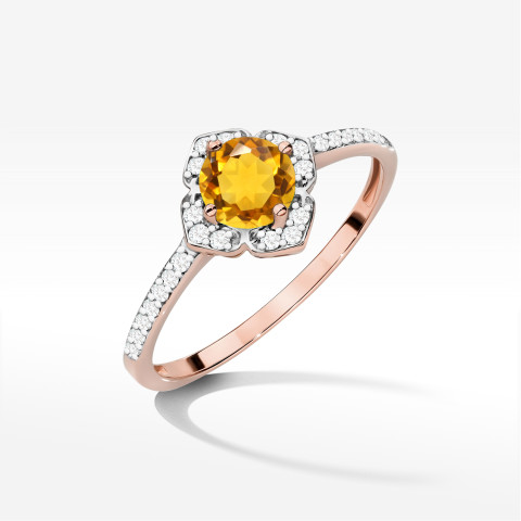Pierścionek W0603 Cytryn 0,63ct różowe złoto