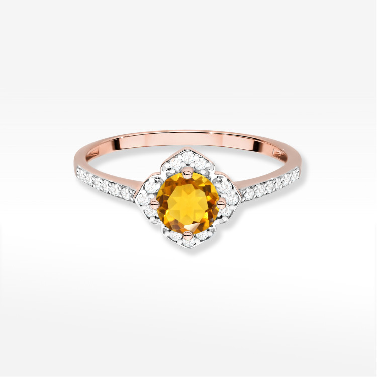 Pierścionek W0603 Cytryn 0,63ct różowe złoto