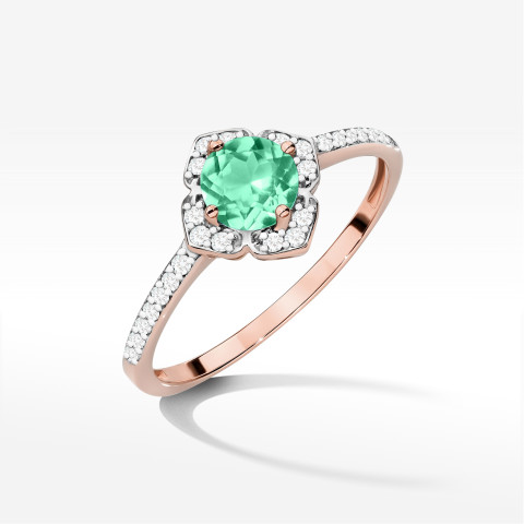 Pierścionek W0603 Szmaragd 0,63ct różowe złoto