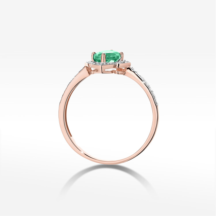 Pierścionek W0603 Szmaragd 0,63ct różowe złoto