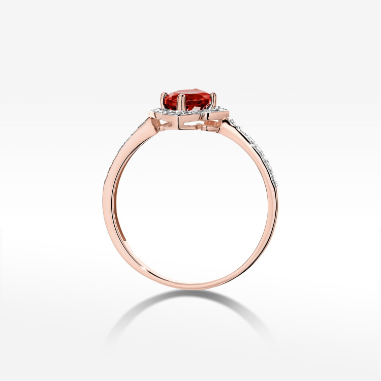 Pierścionek W0603 Granat 0,73ct różowe złoto