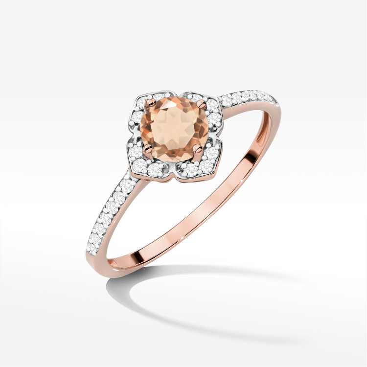 Pierścionek W0603 Morganit 0,53ct różowe złoto