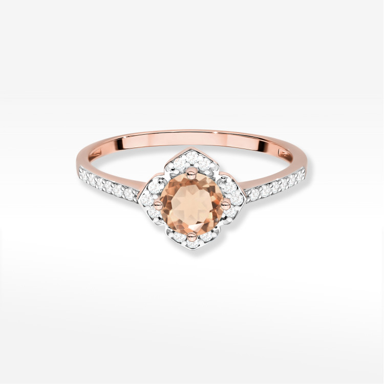 Pierścionek W0603 Morganit 0,53ct różowe złoto