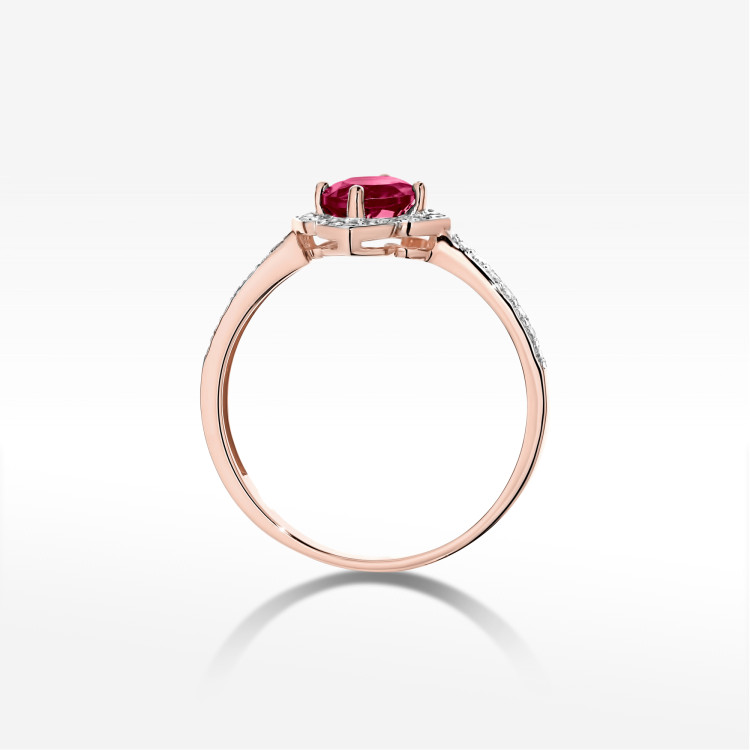 Pierścionek W0603 Rodolit 0,73ct różowe złoto