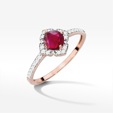 Pierścionek W0603 Rubin 0,73ct różowe złoto